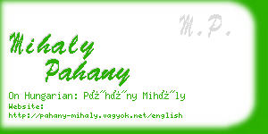 mihaly pahany business card